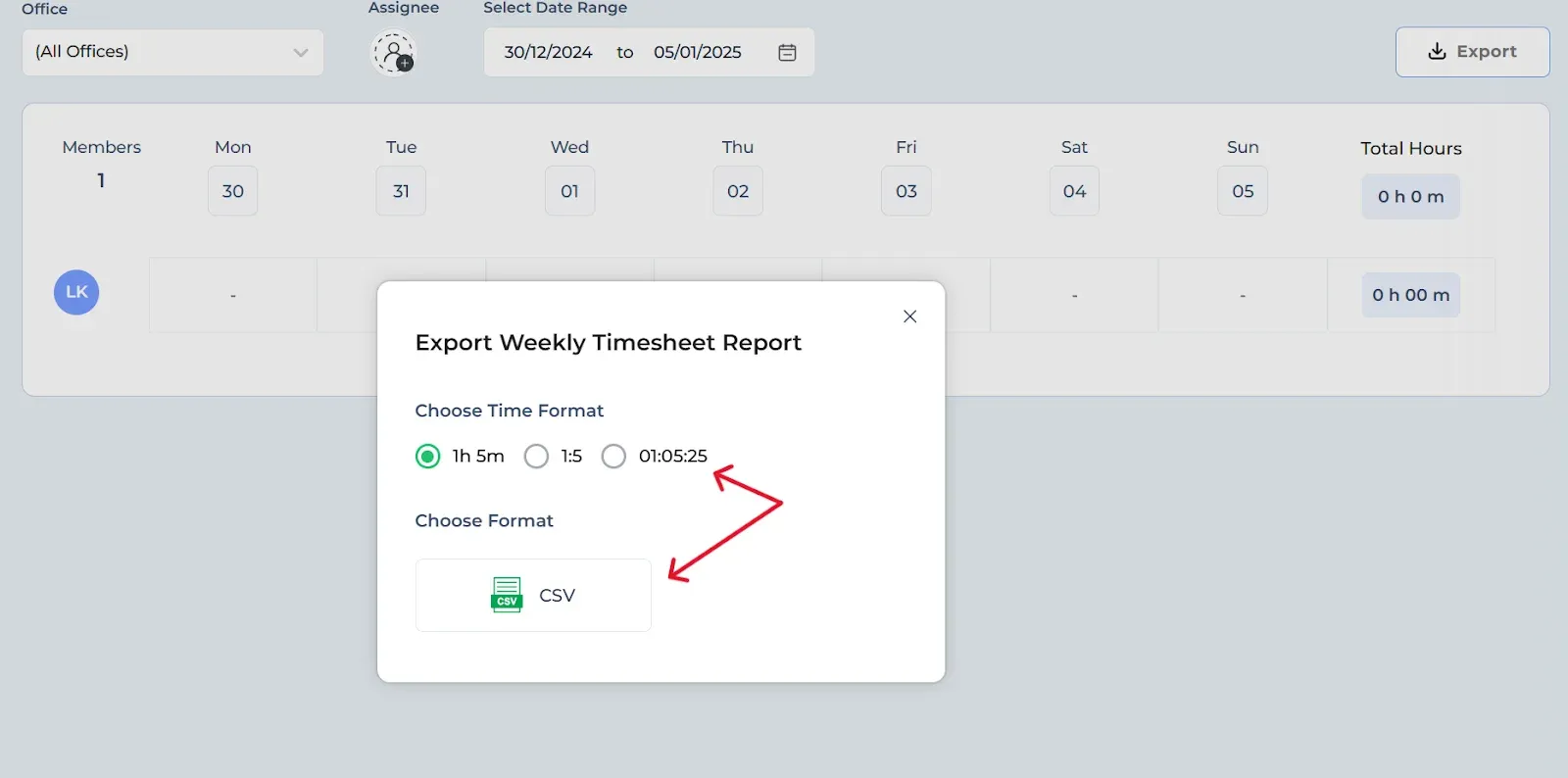 Thumbnail for How can I export timesheets?