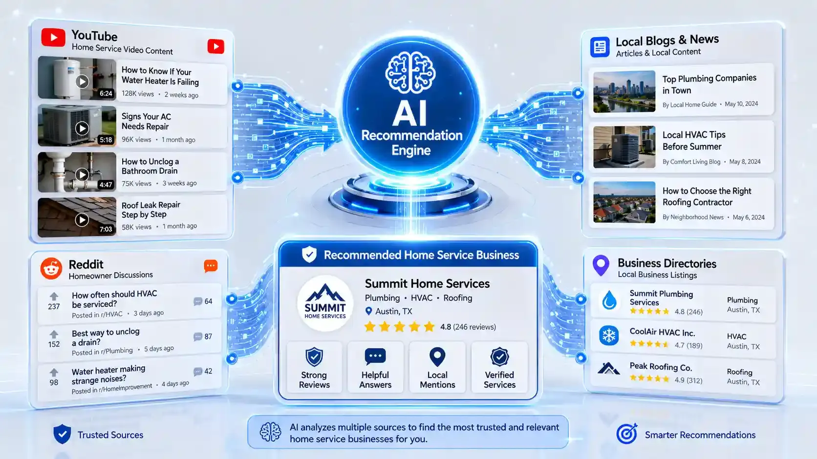 AI combines trusted online sources into one home service recommendation 