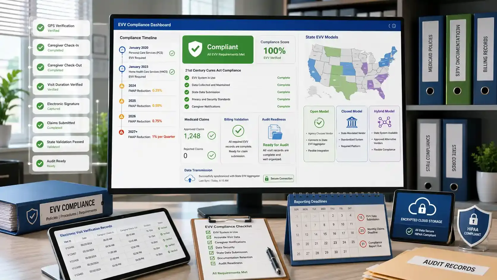 EVV compliance dashboard for home care agencies with audit-ready workflow