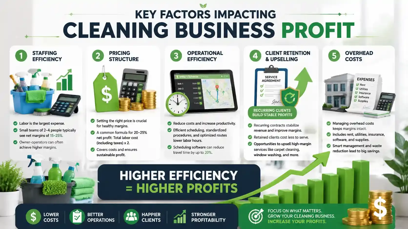 Key Factors Affecting Cleaning Business Profit: Efficiency, Pricing & Costs 