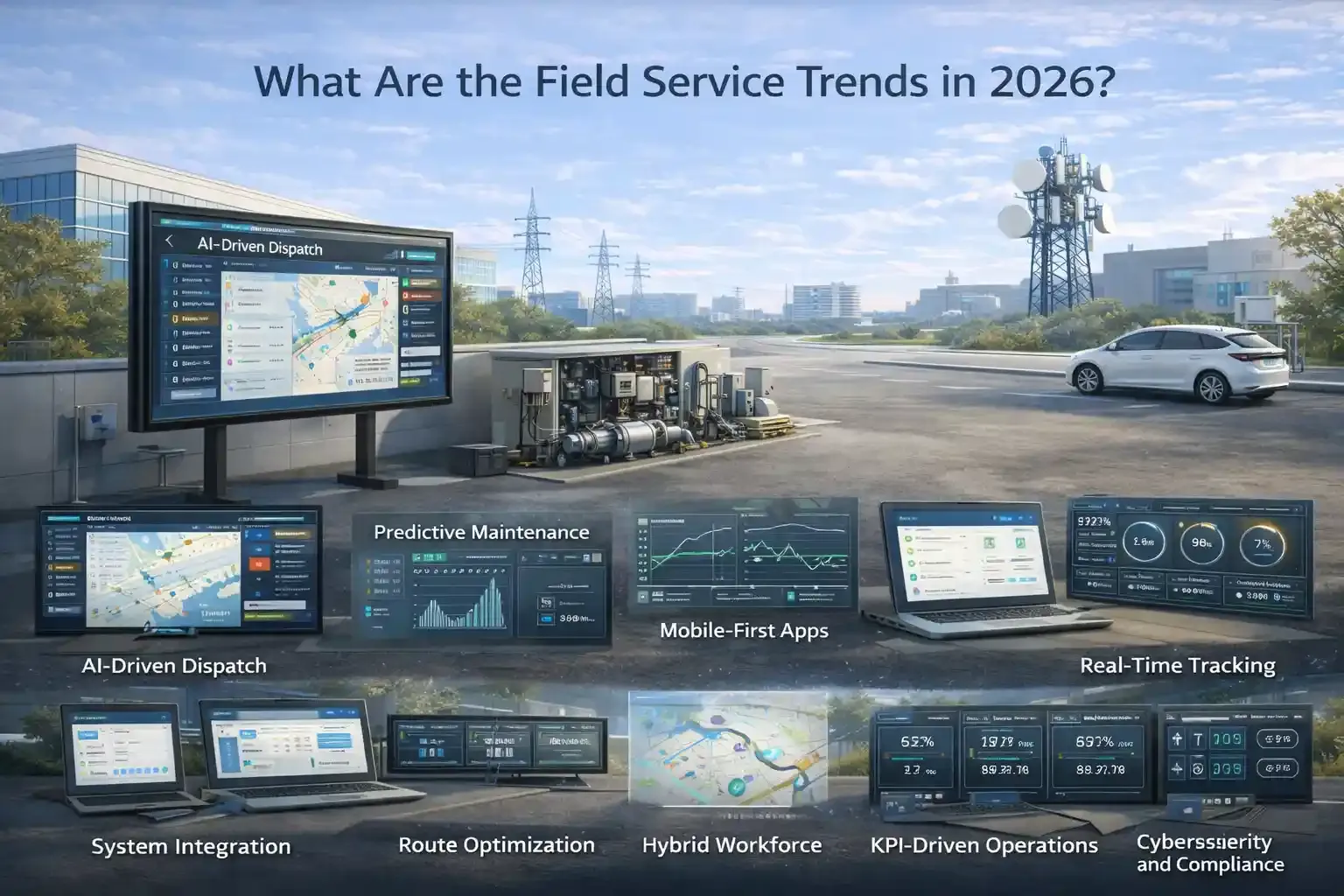 Field service trends 2026 with AI, IoT, analytics dashboards