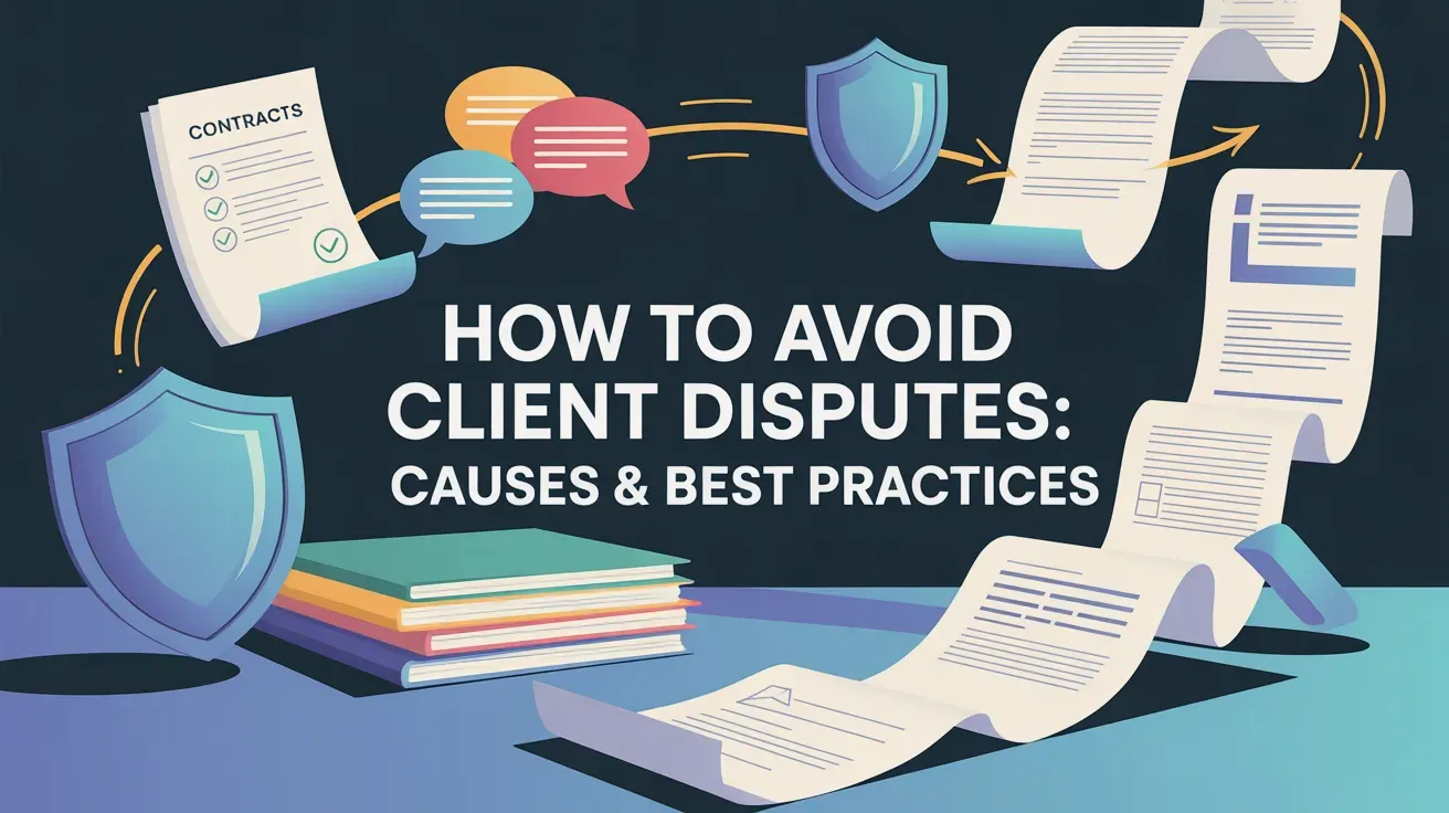 How to avoid client disputes feature image with shields