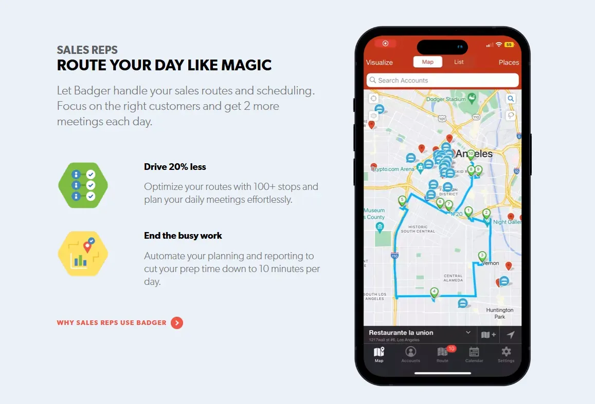 Badger Maps, one of the top door to door canvassing software