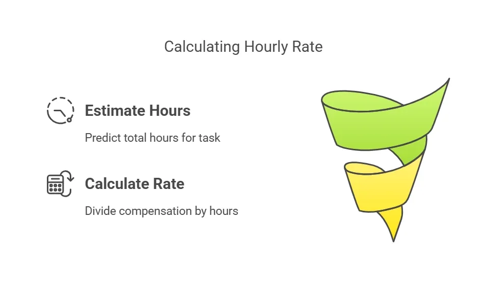 An image showing the shortest and simplest way to calculate hourly rate.
