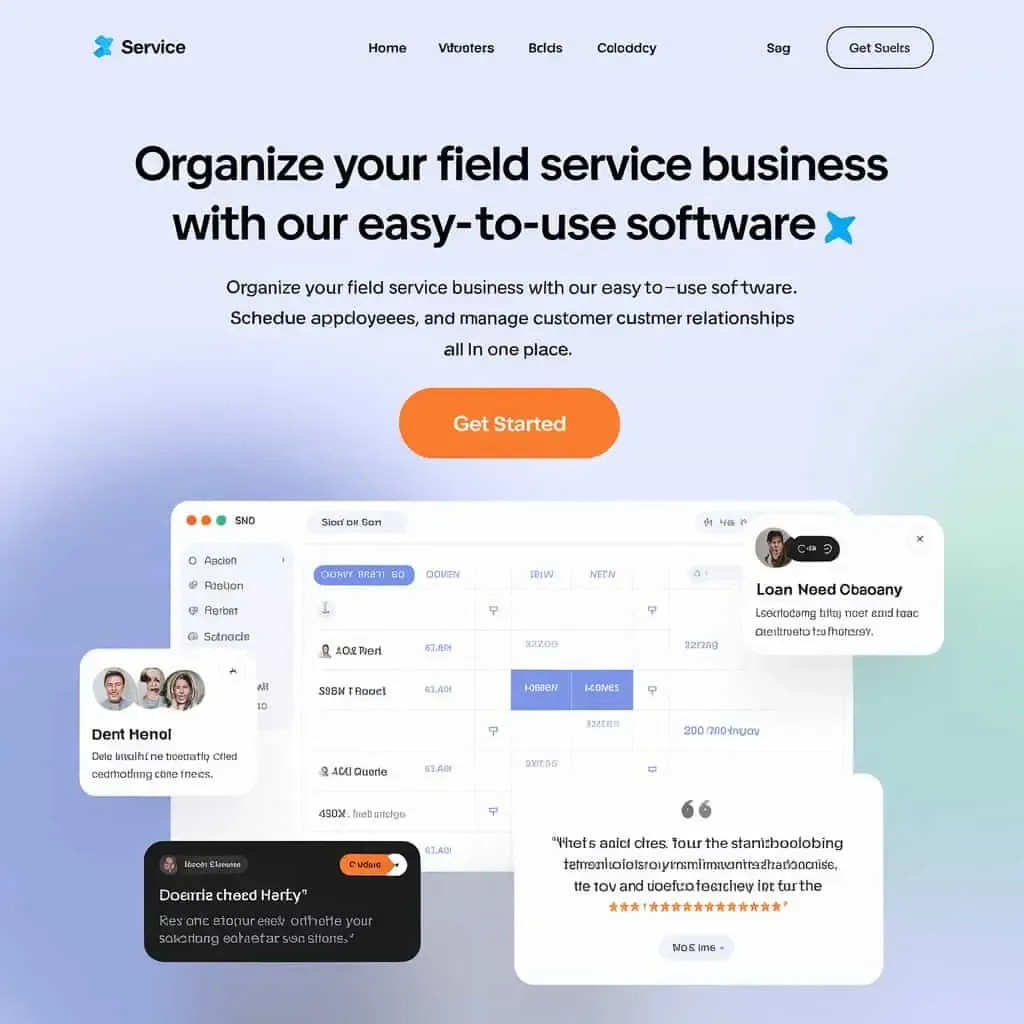 Illustration of a demo website homepage for growing your small business. 
