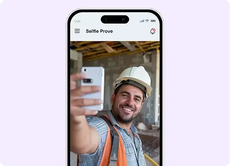 Employee selfie check-in for secure time tracking and identity verification