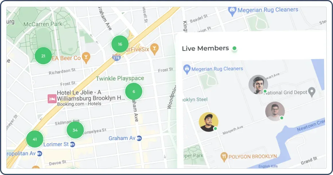 Field workers' location shown on the map