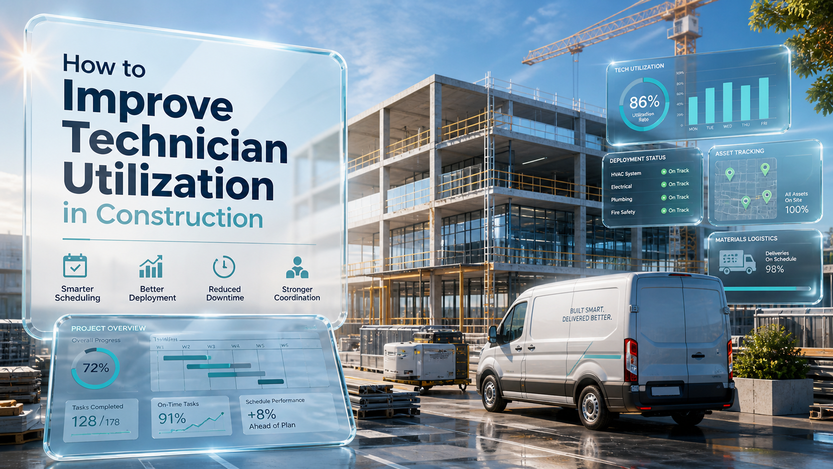 Construction technician utilization dashboard graphic