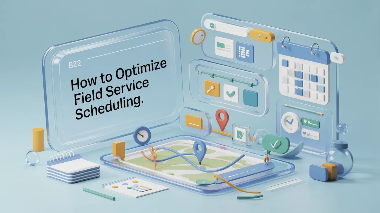 Field service scheduling optimization concept graphic
