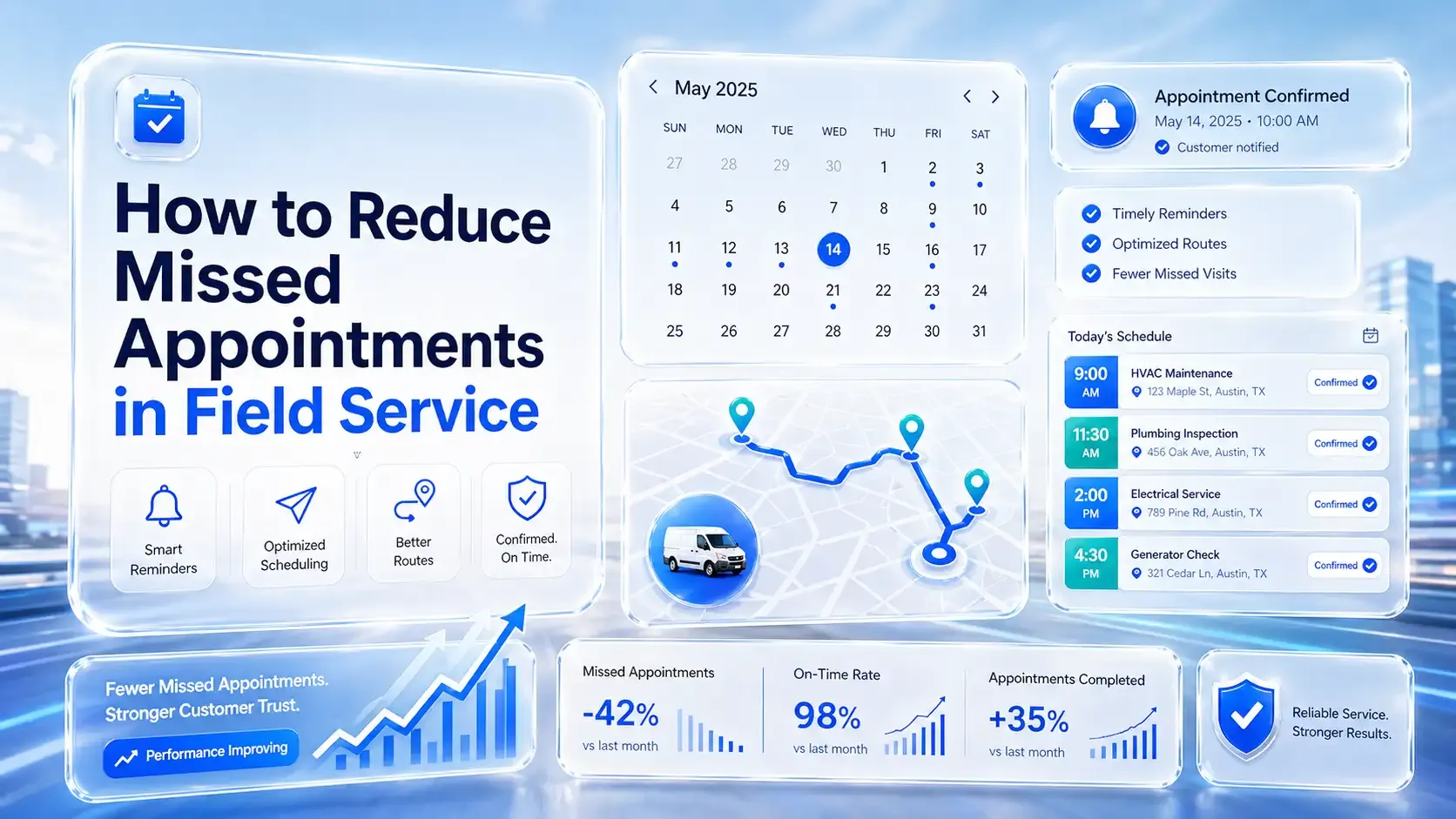 Field service dashboard to reduce missed appointments