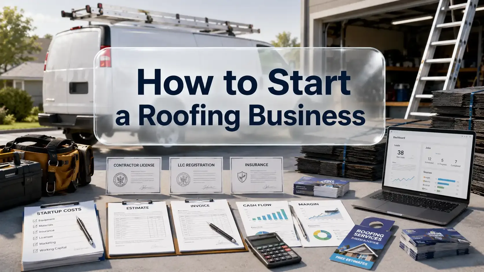 How to start a roofing business with tools and a van