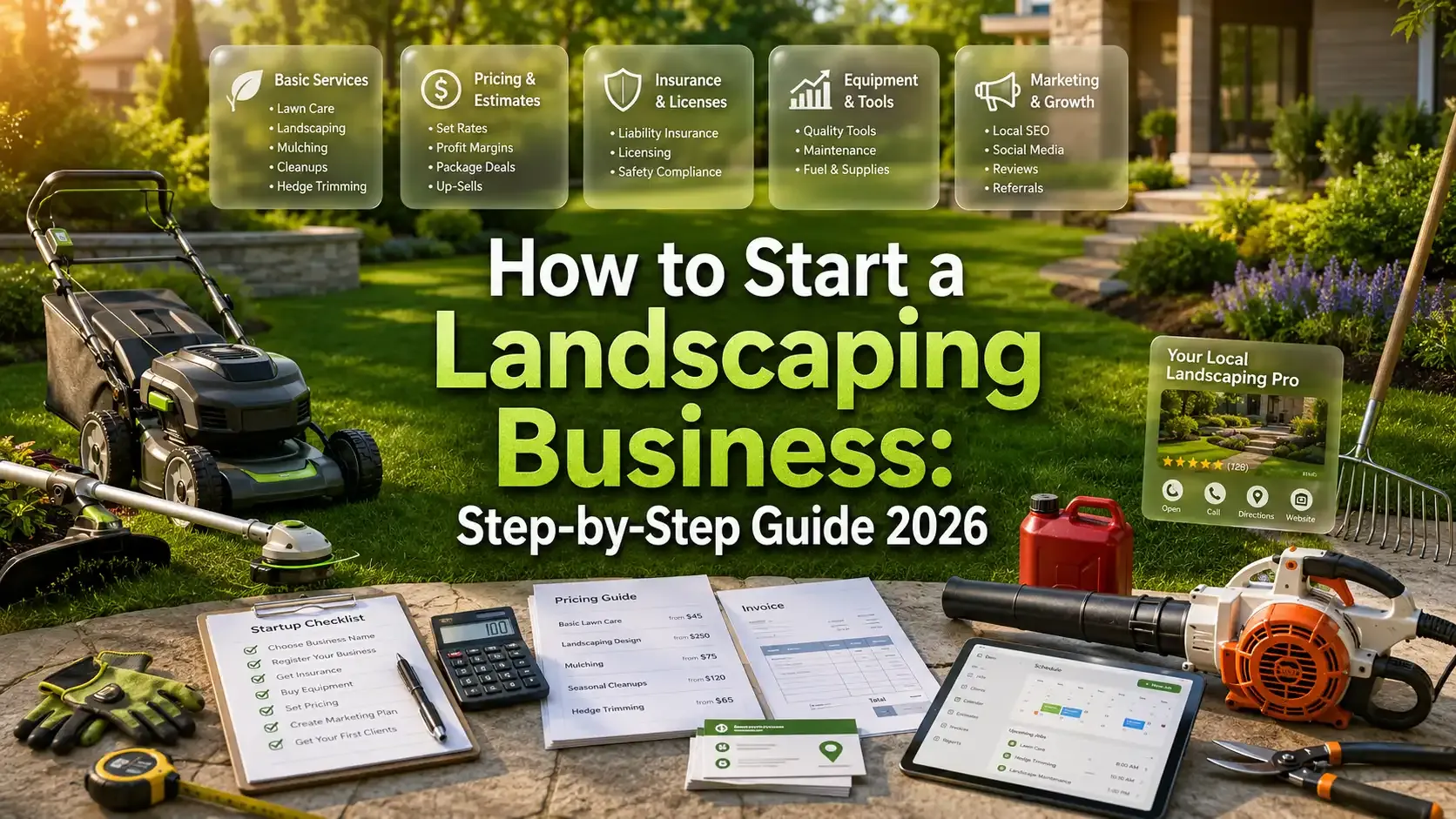 How to start a landscaping business guide with tools