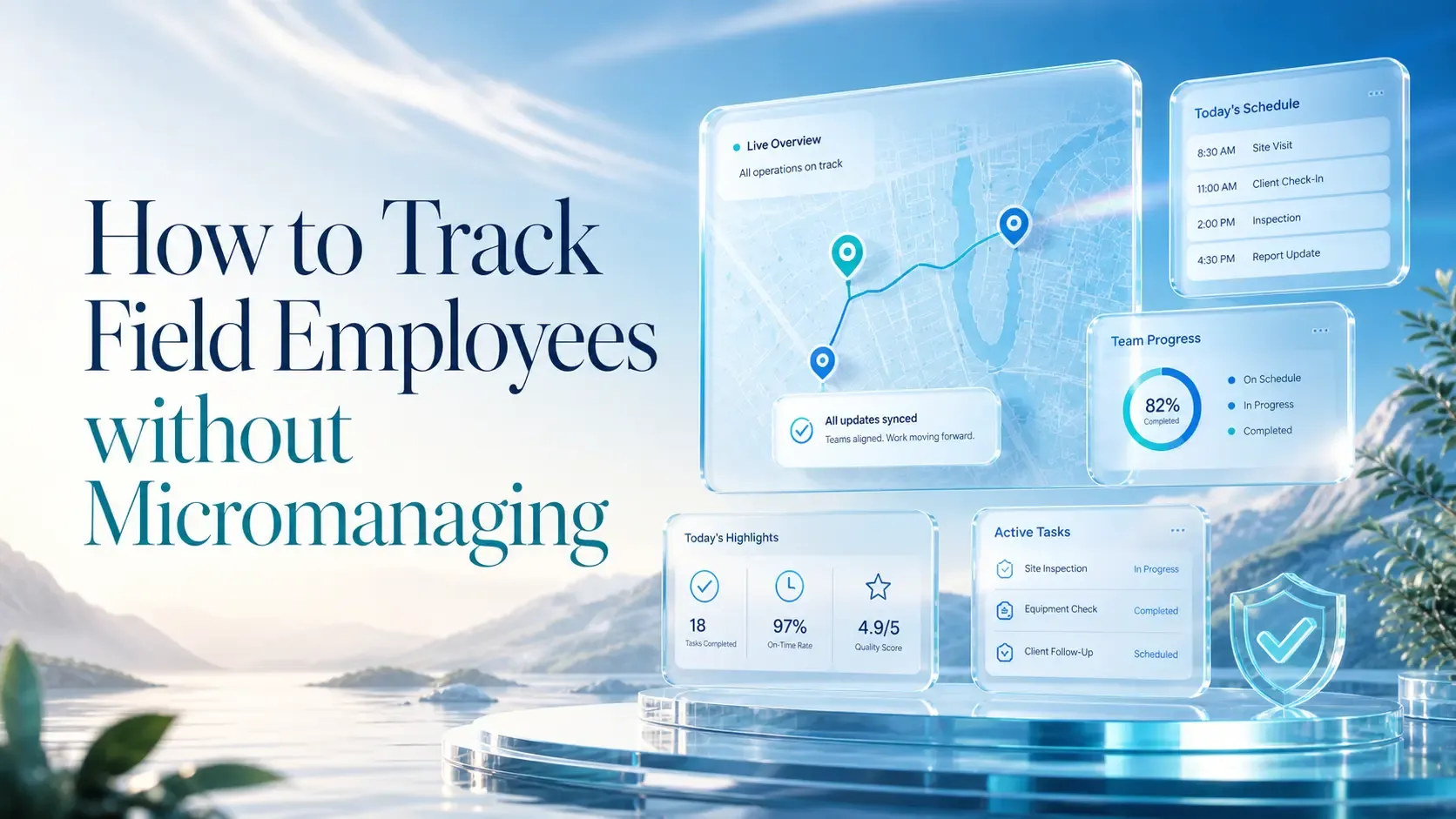 Field employee tracking dashboard without micromanaging