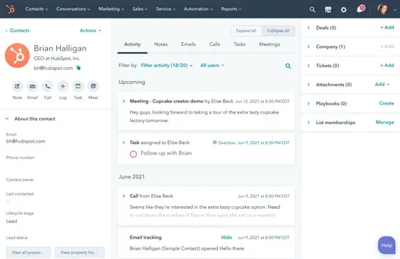 HubSpot CRM, one of the top CRM apps for sales reps