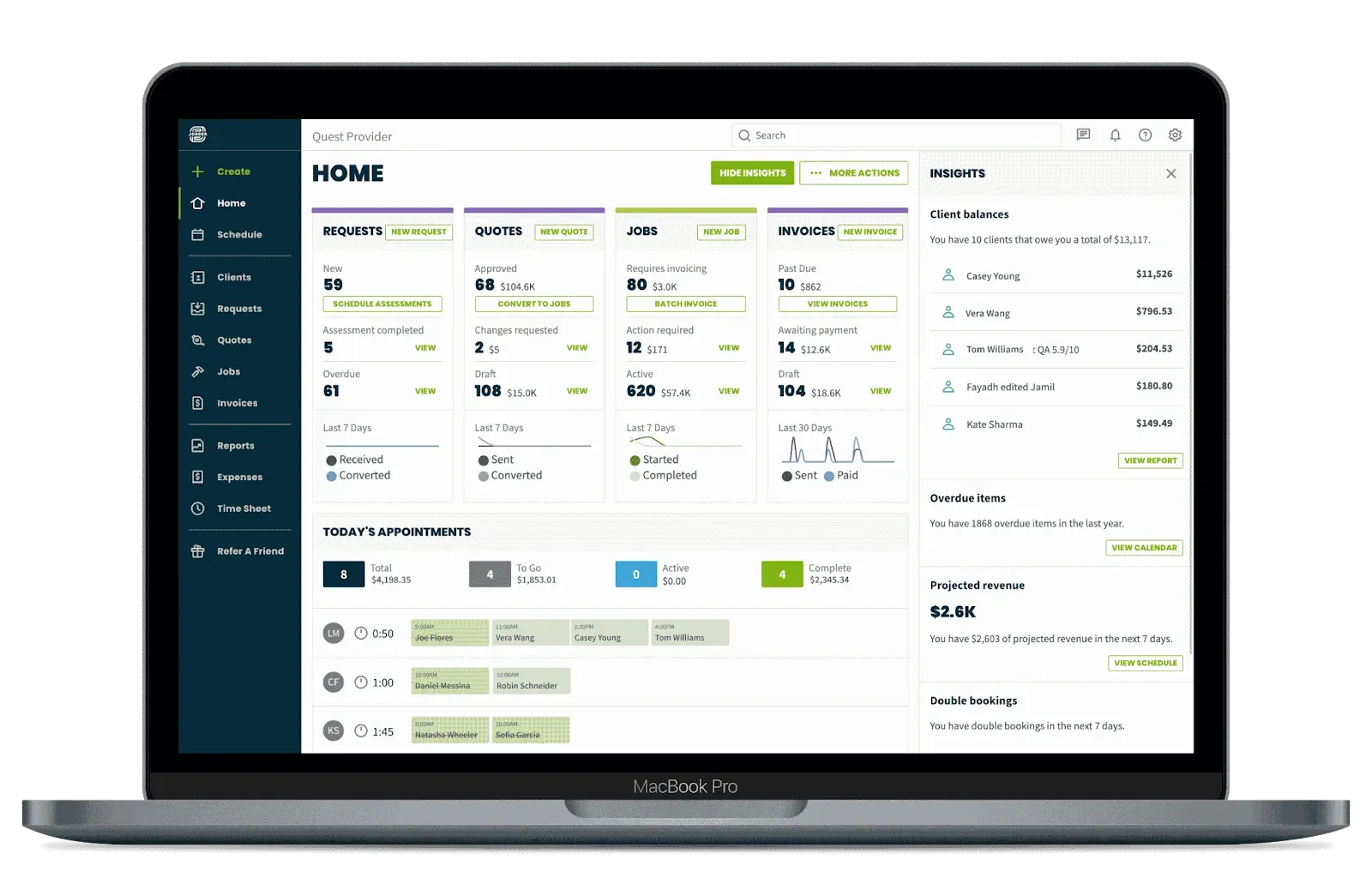Jobber dashboard
