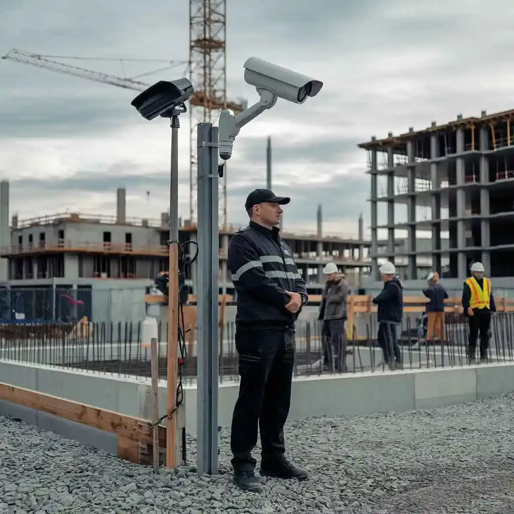 Construction site security enhancement with surveillance system.