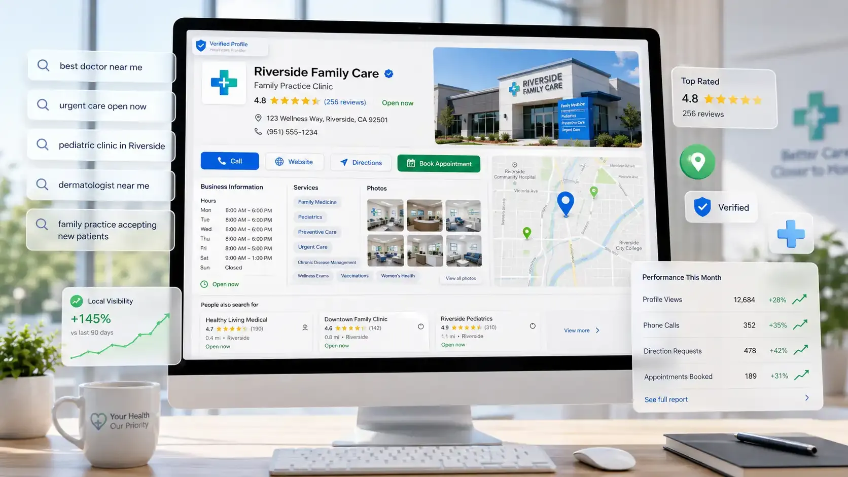 Google Business Profile listing for clinic