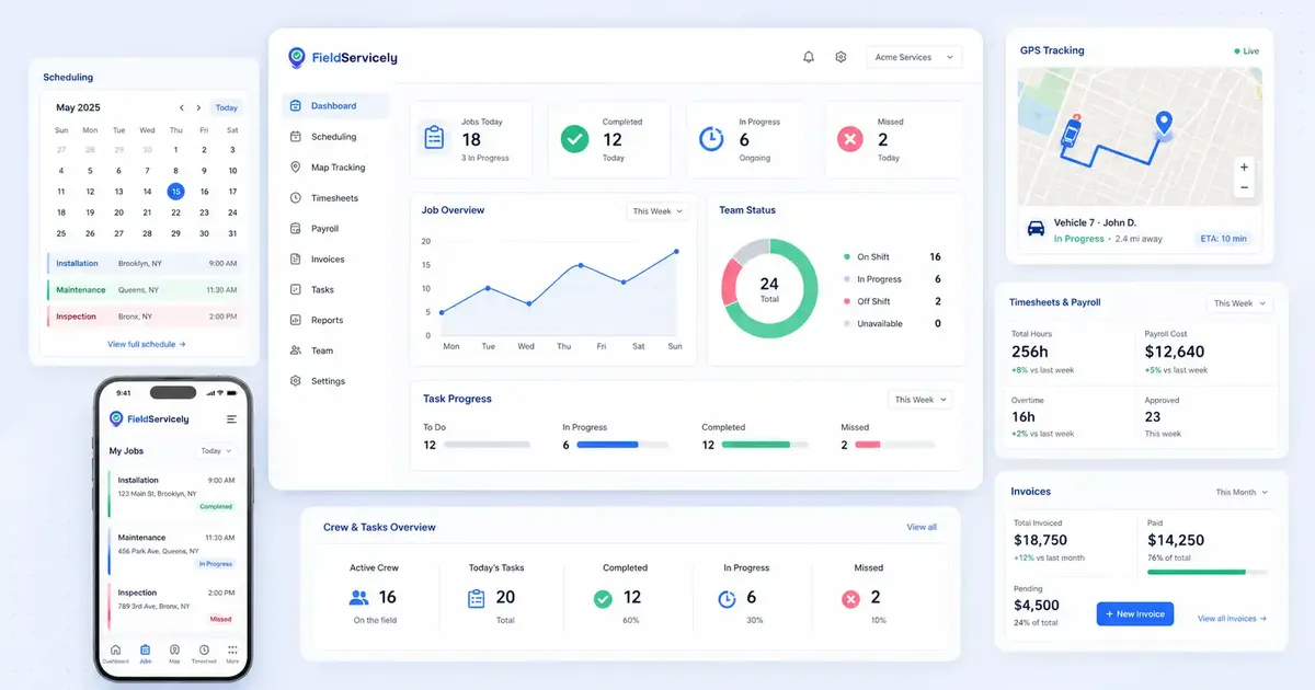 Free Mobile Workforce Management Software | FieldServicely