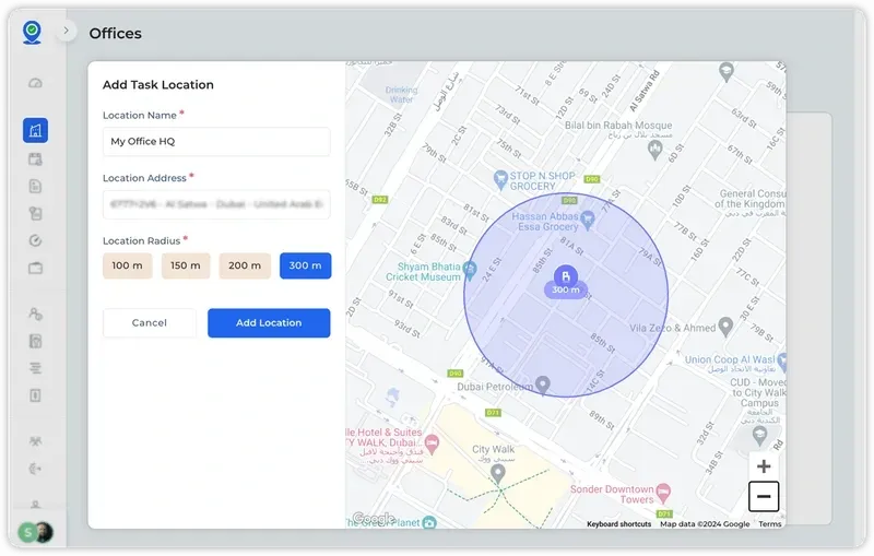 Create location page for job sites