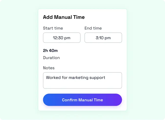 Manual Time Entry