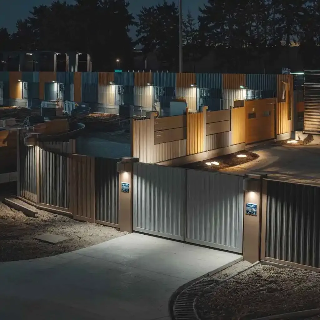 Physical security measures at a construction site.