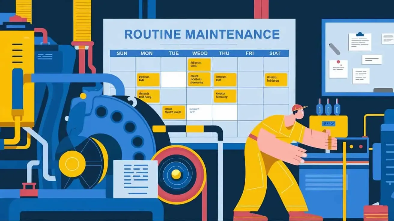 An illustration of workers doing predictive maintenance. 