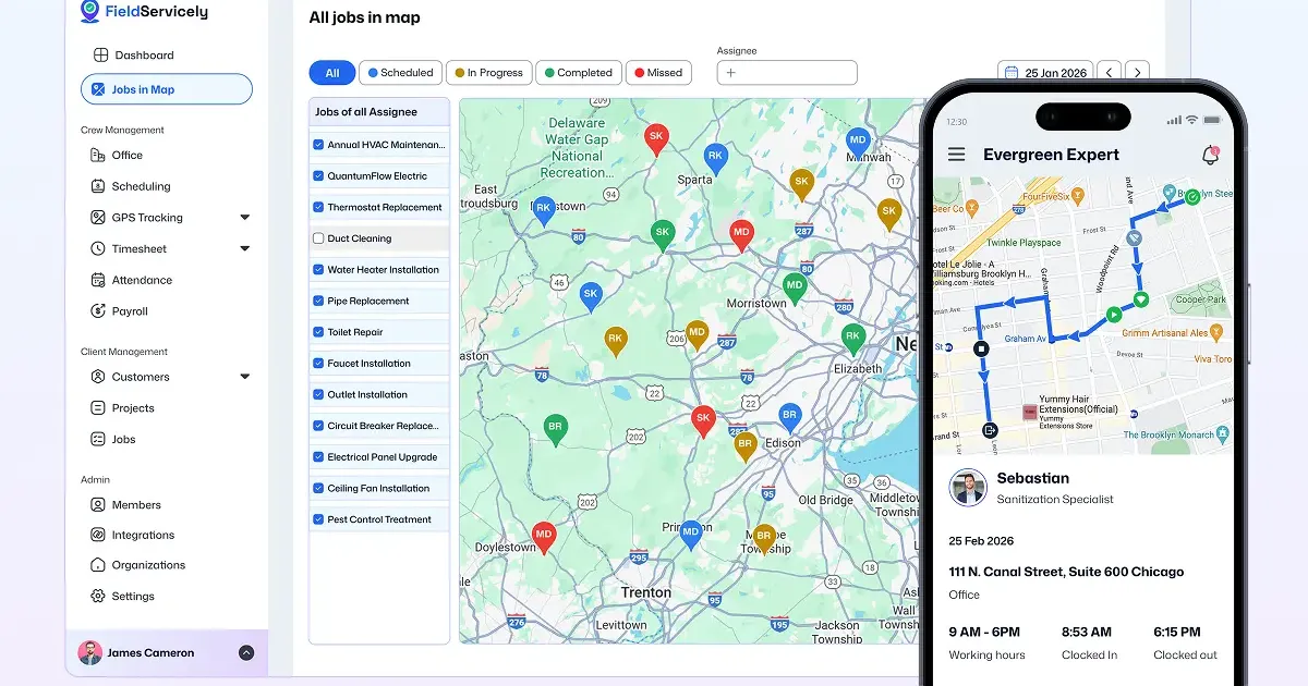 Free Sales Rep Tracking App | FieldServicely