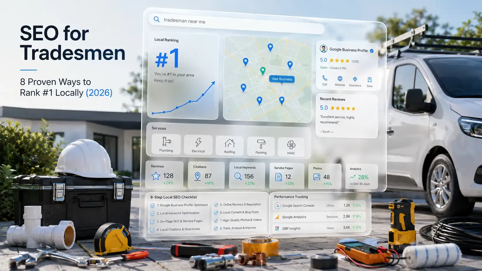 SEO for tradesmen local ranking dashboard with tools