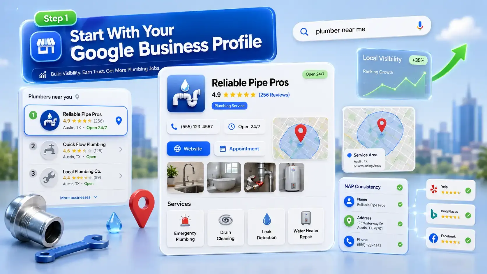 Plumber Google Business Profile boosting local SEO