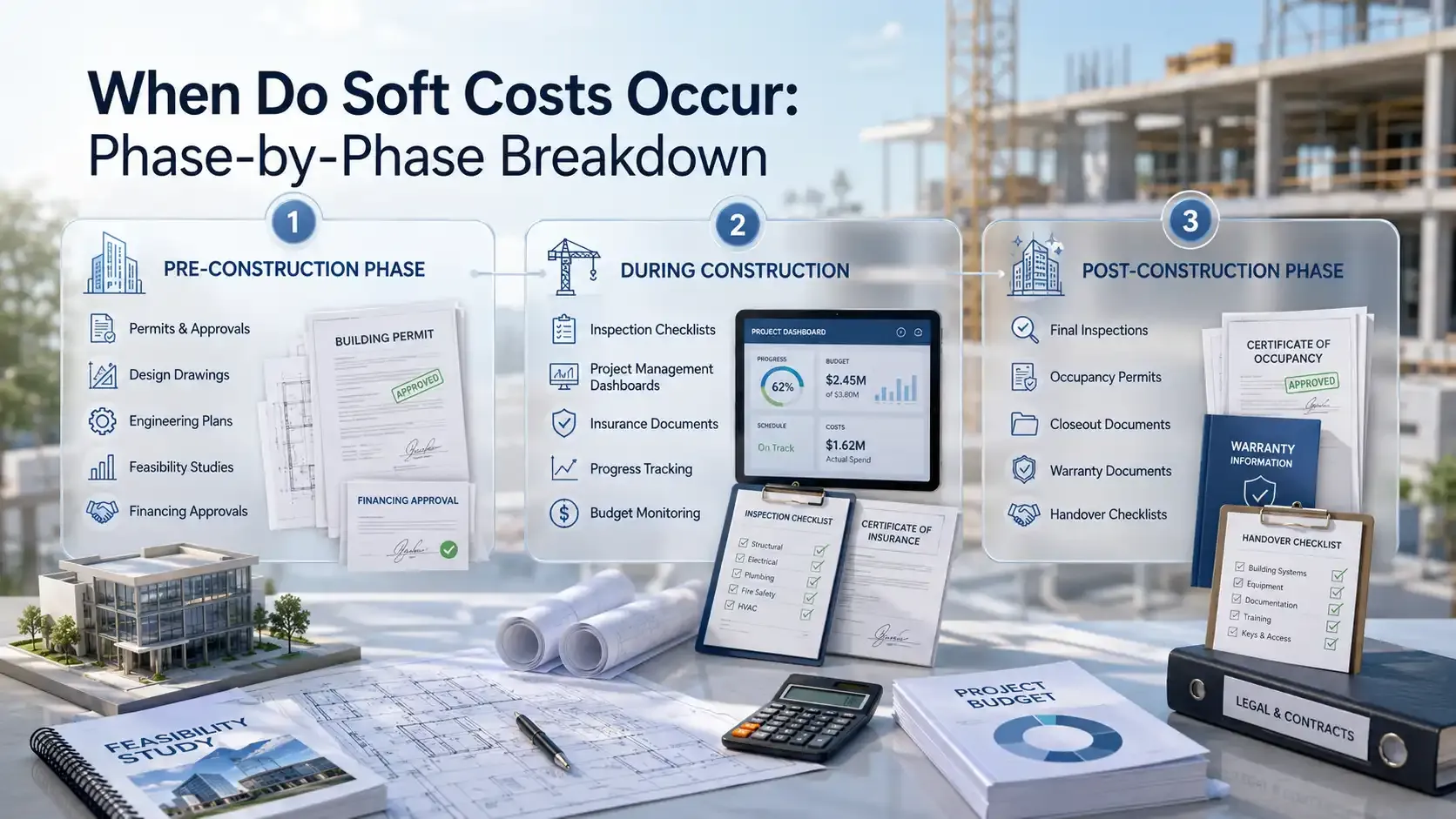 Construction soft costs by project phase