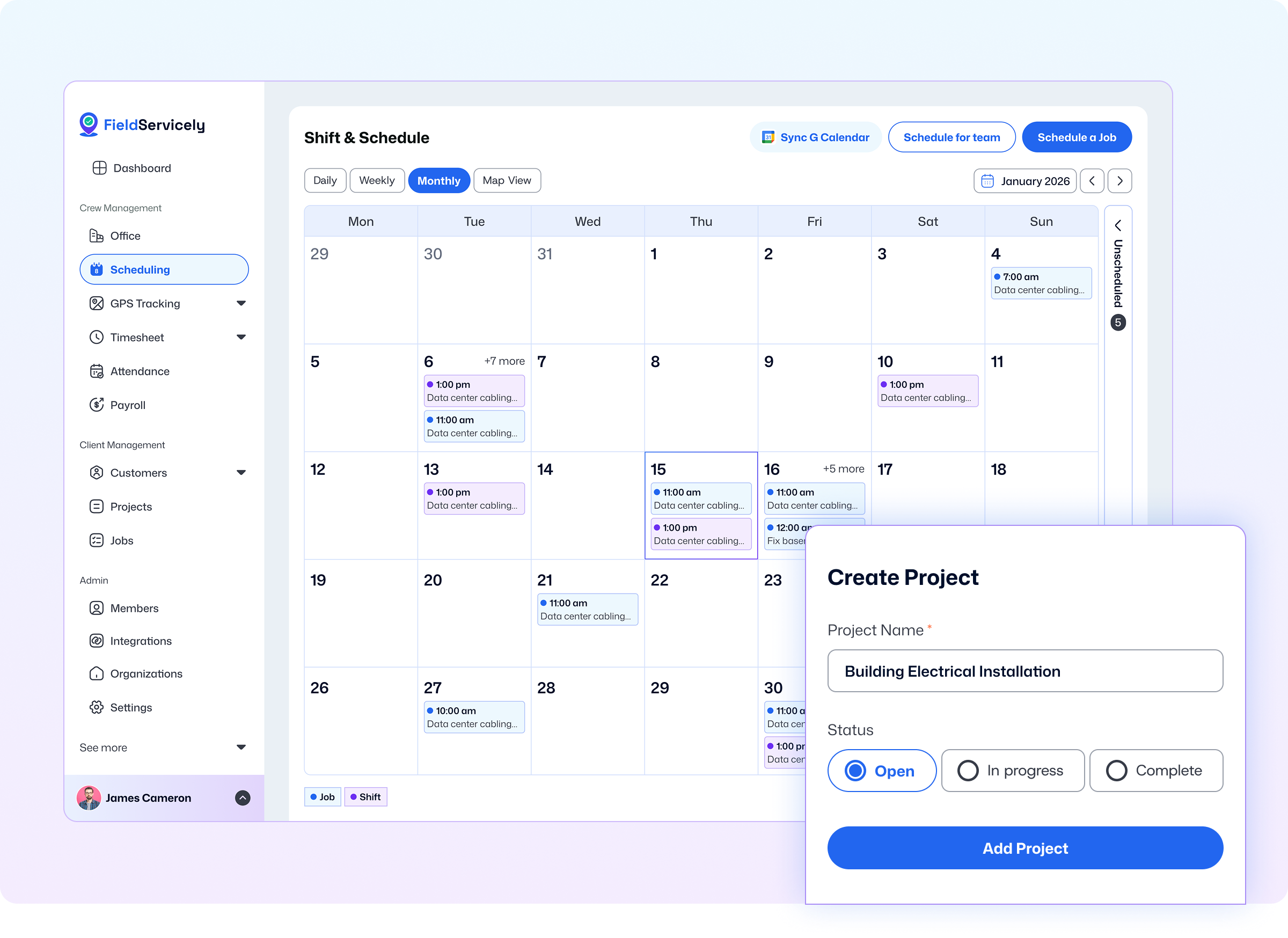Hero image for the article, showing schedule for work order management